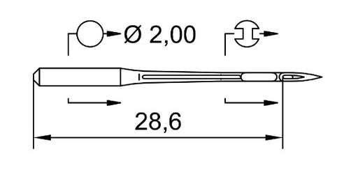 AIGUILLE MACHINE B27-RS-CHROME (boite de 100)