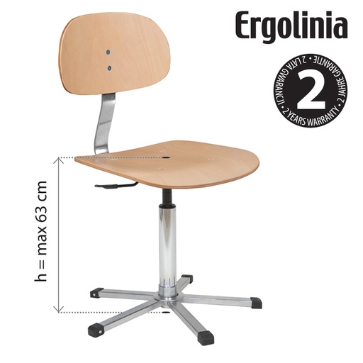 [ERGOLINIA EVO4] CHAISE EN BOIS INDUSTRIELLE SUR PATINS
