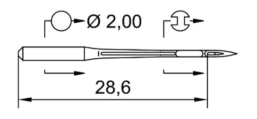 AIGUILLE MACHINE B27-FG-CHROME (boite de 100)